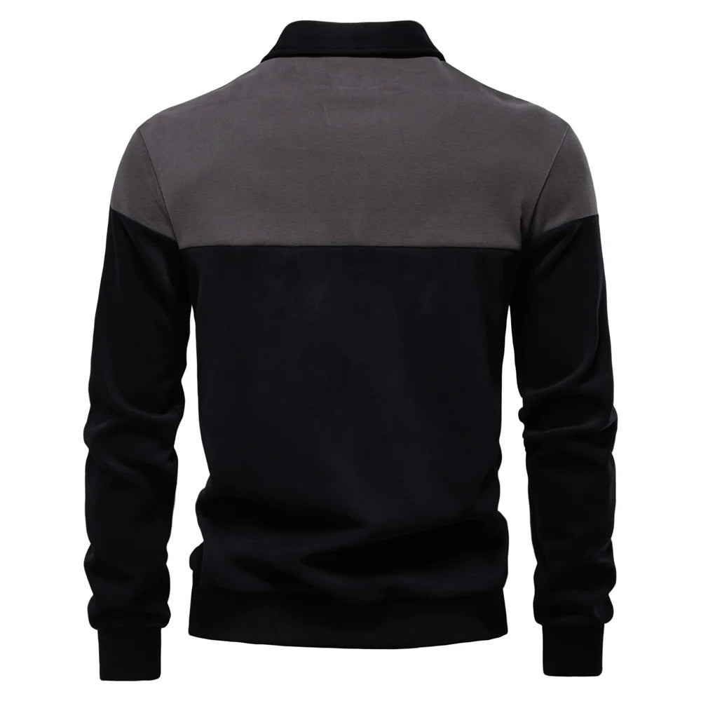 Långärmad polo sweatshirt