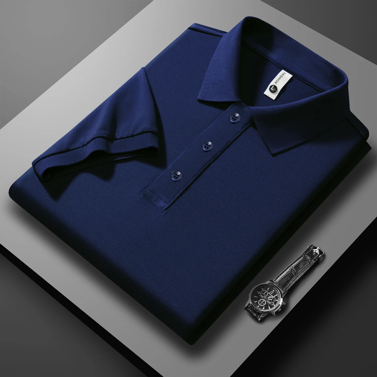Kortärmad polo shirt med klassisk knappslå