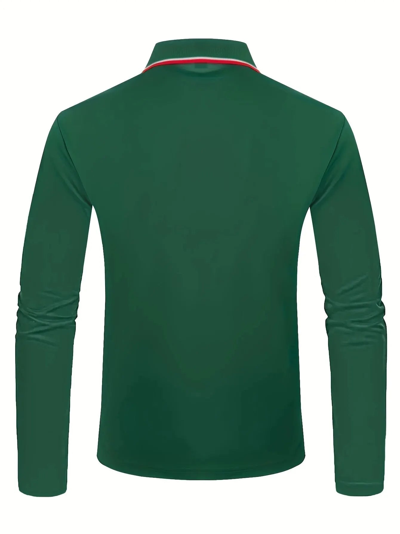 Långärmad polo shirt med kontrastkantad krage
