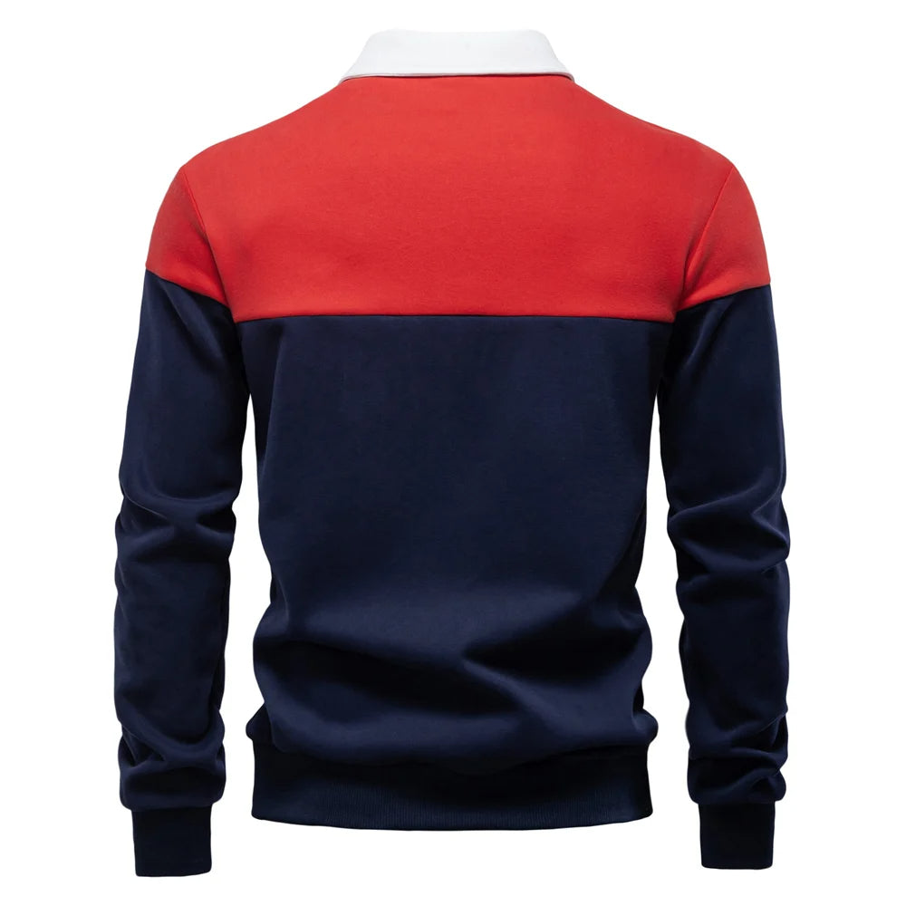 Långärmad polo sweatshirt