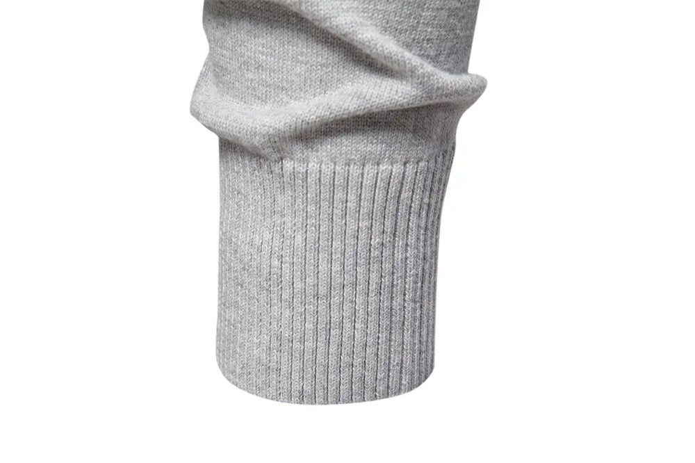 Half zip randig stickad sweater med ståkrage