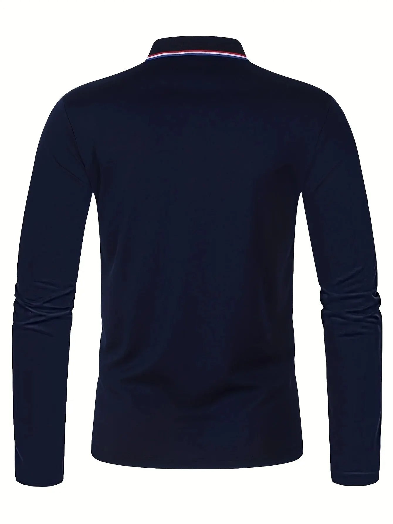 Långärmad polo shirt med kontrastkantad krage