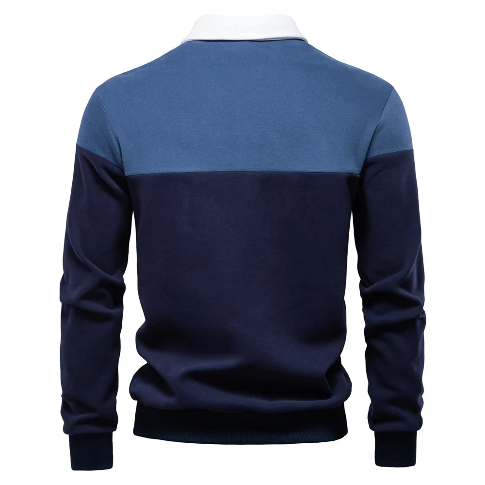 Långärmad polo sweatshirt