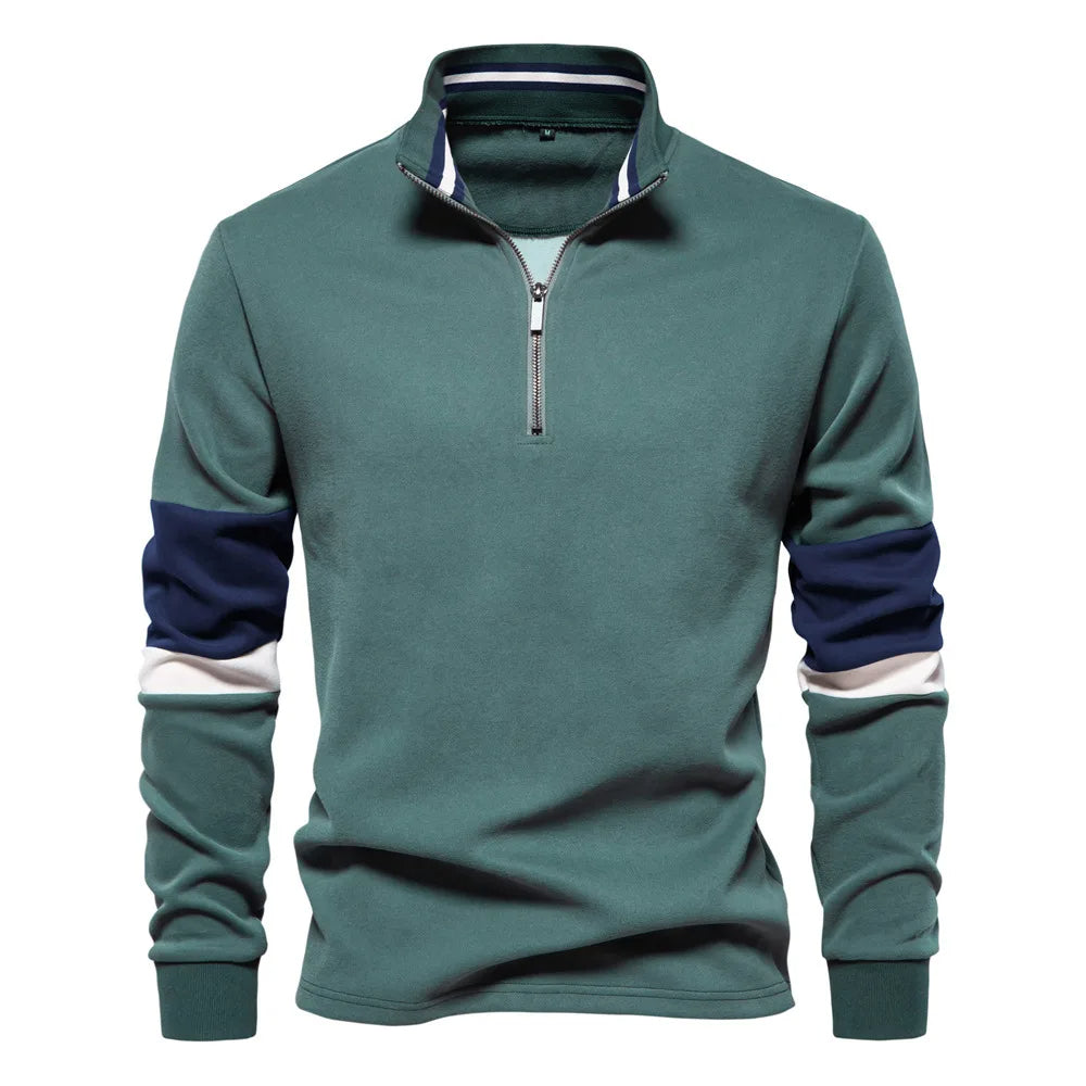 Half zip sweatshirt med polokrage