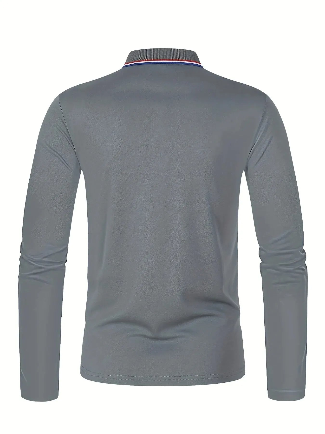 Långärmad polo shirt med kontrastkantad krage