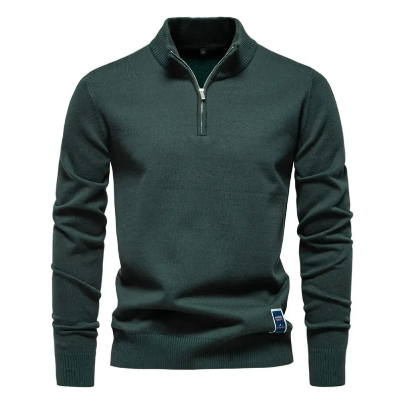 Half zip sweater med ståkrage