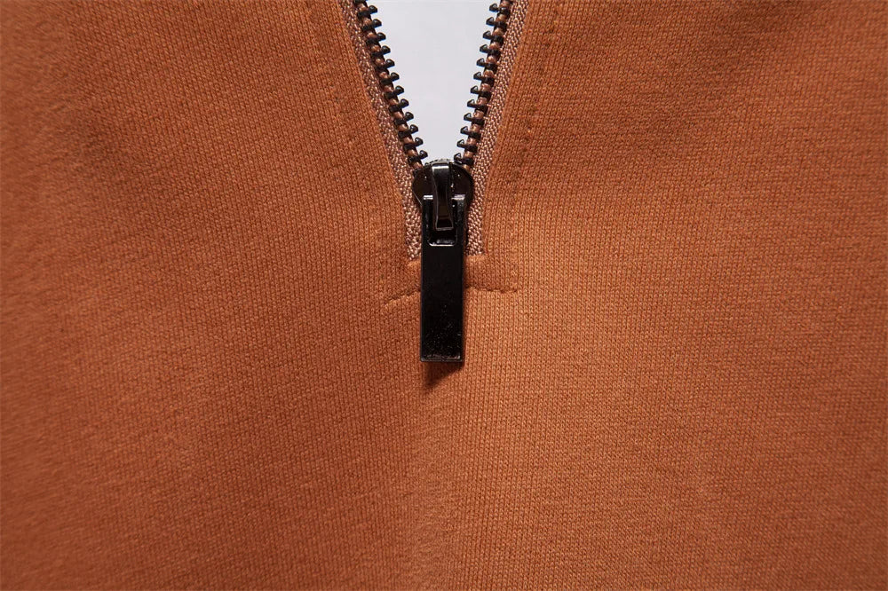 Half zip sweatshirt med polokrage