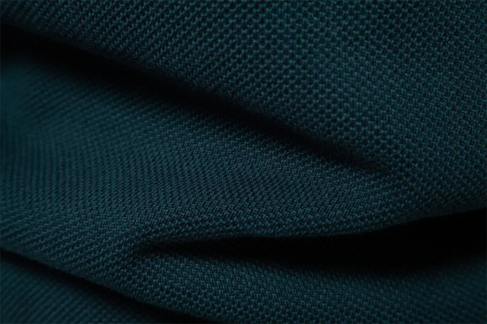 Half zip color block stickad sweater med ståkrage