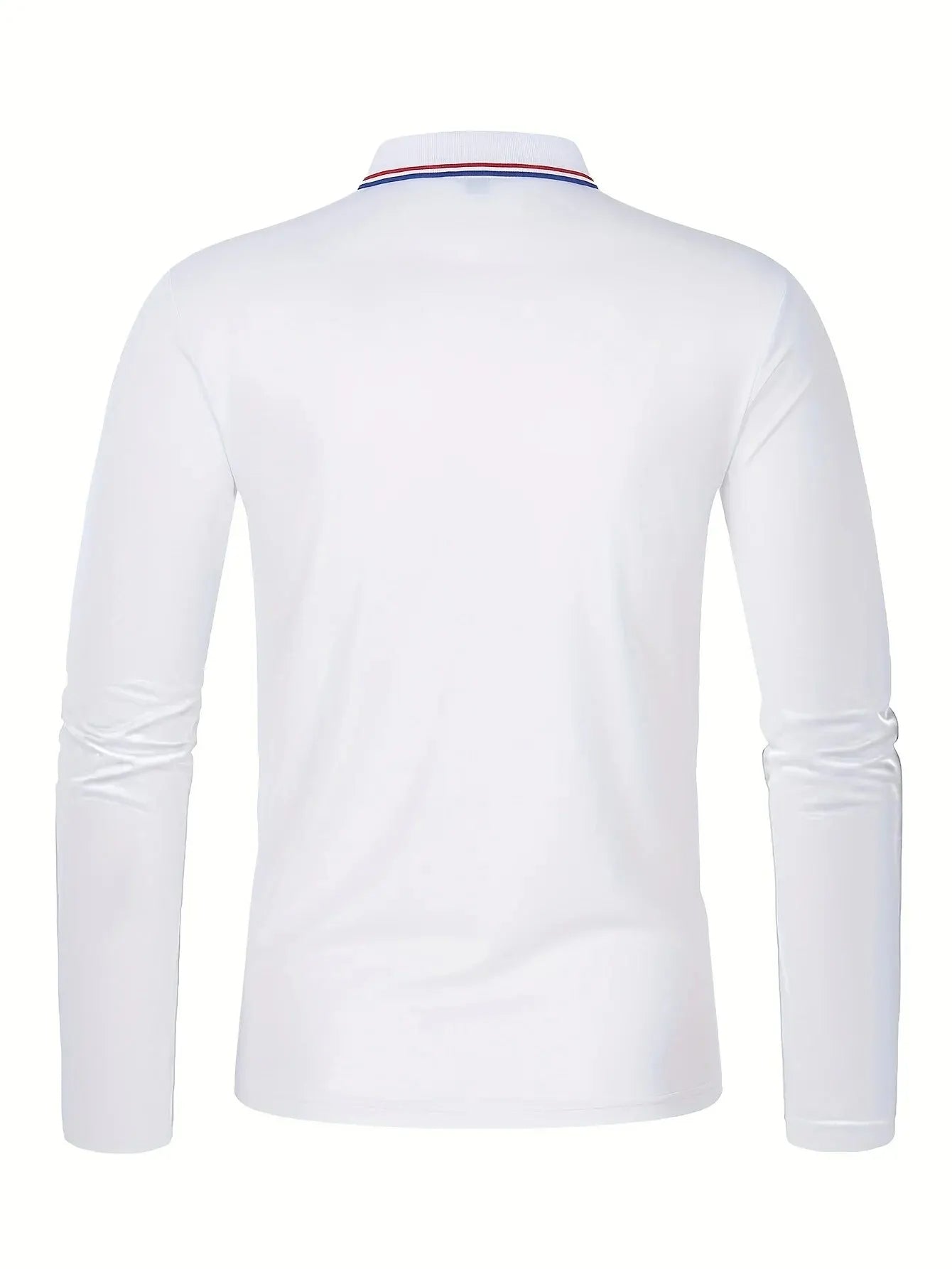 Långärmad polo shirt med kontrastkantad krage