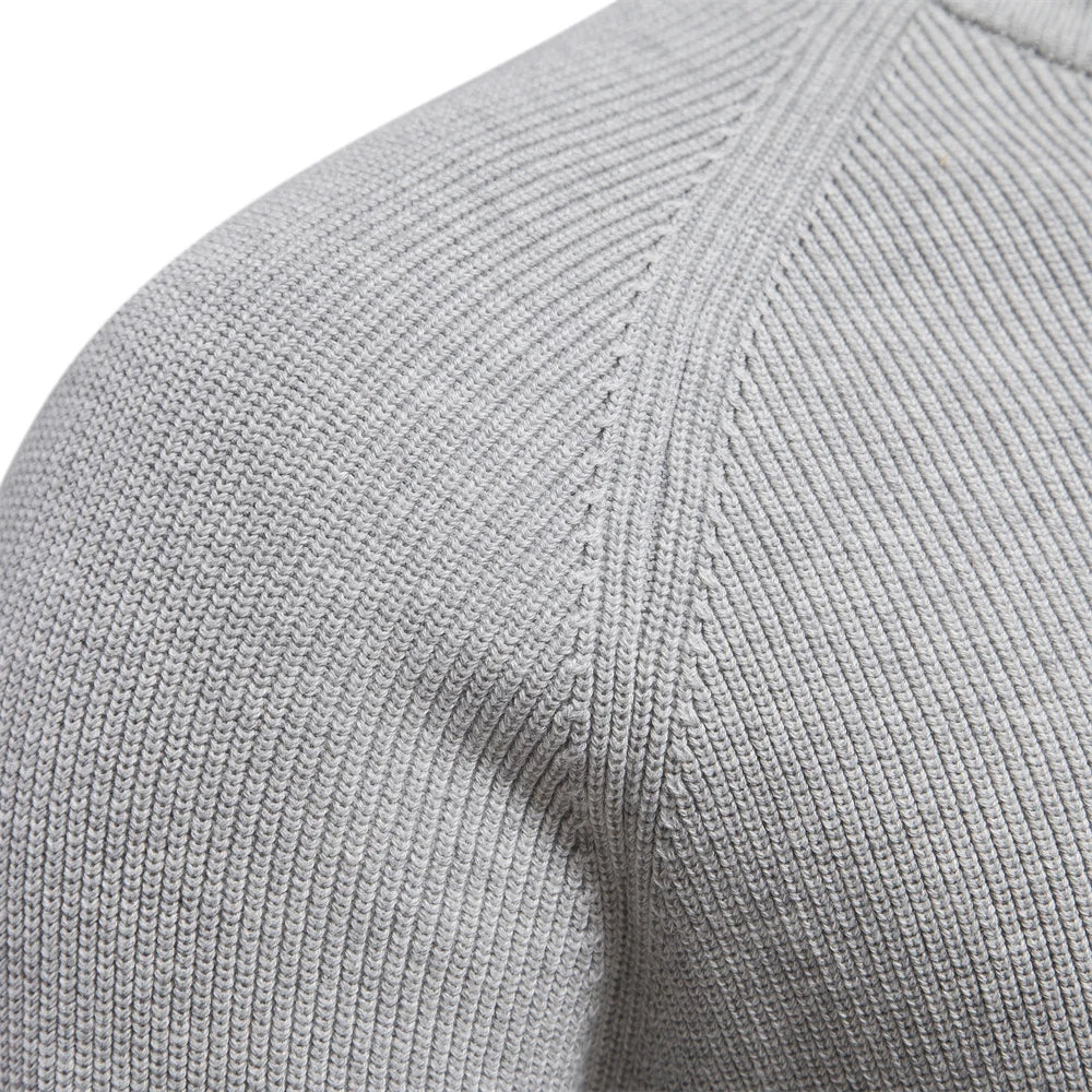 Half zip mock neck sweater