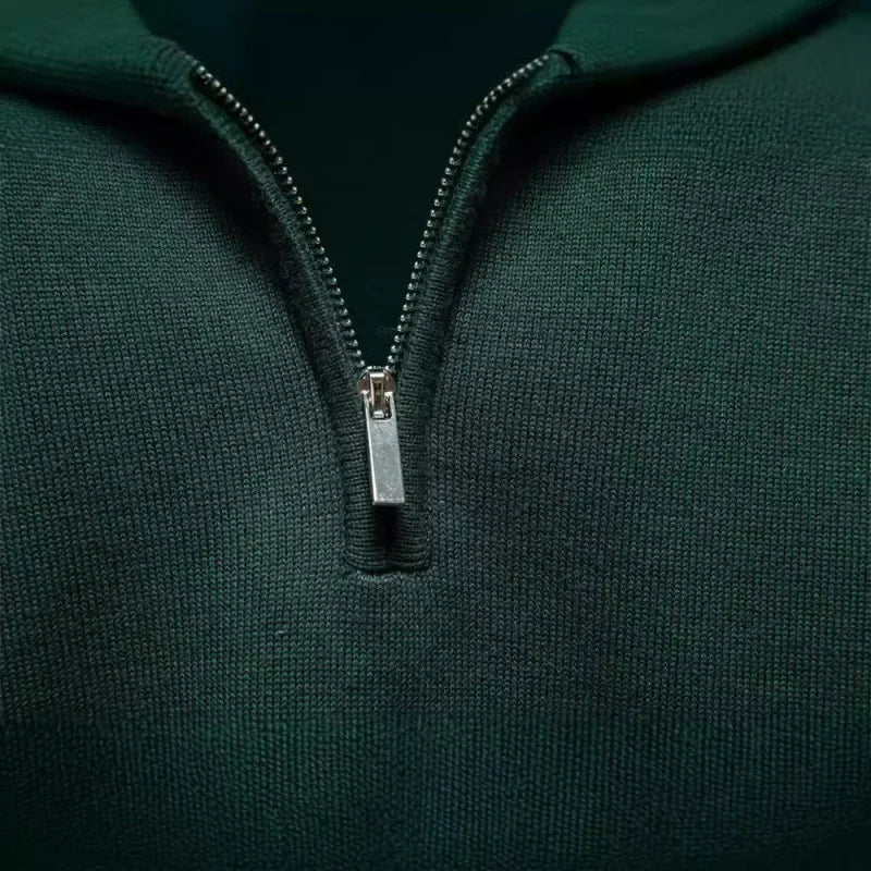 Half zip sweater med ståkrage