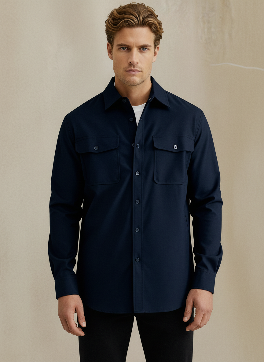 Skräddad overshirt med modern silhuett