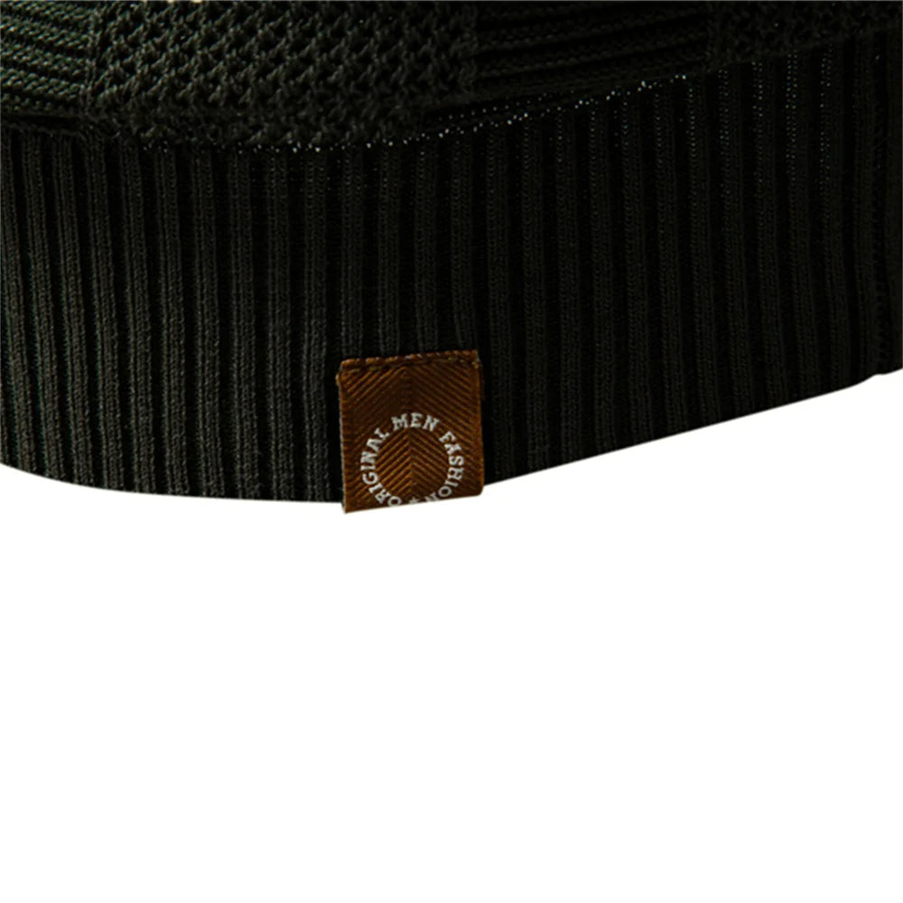 Enfärgad stickad mesh polo shirt