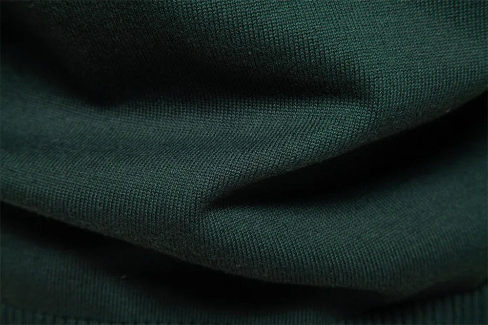Half zip randig stickad sweater med ståkrage