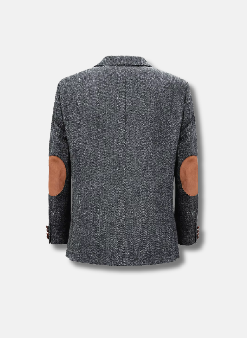 Herringbone-kavaj med armbågslappar