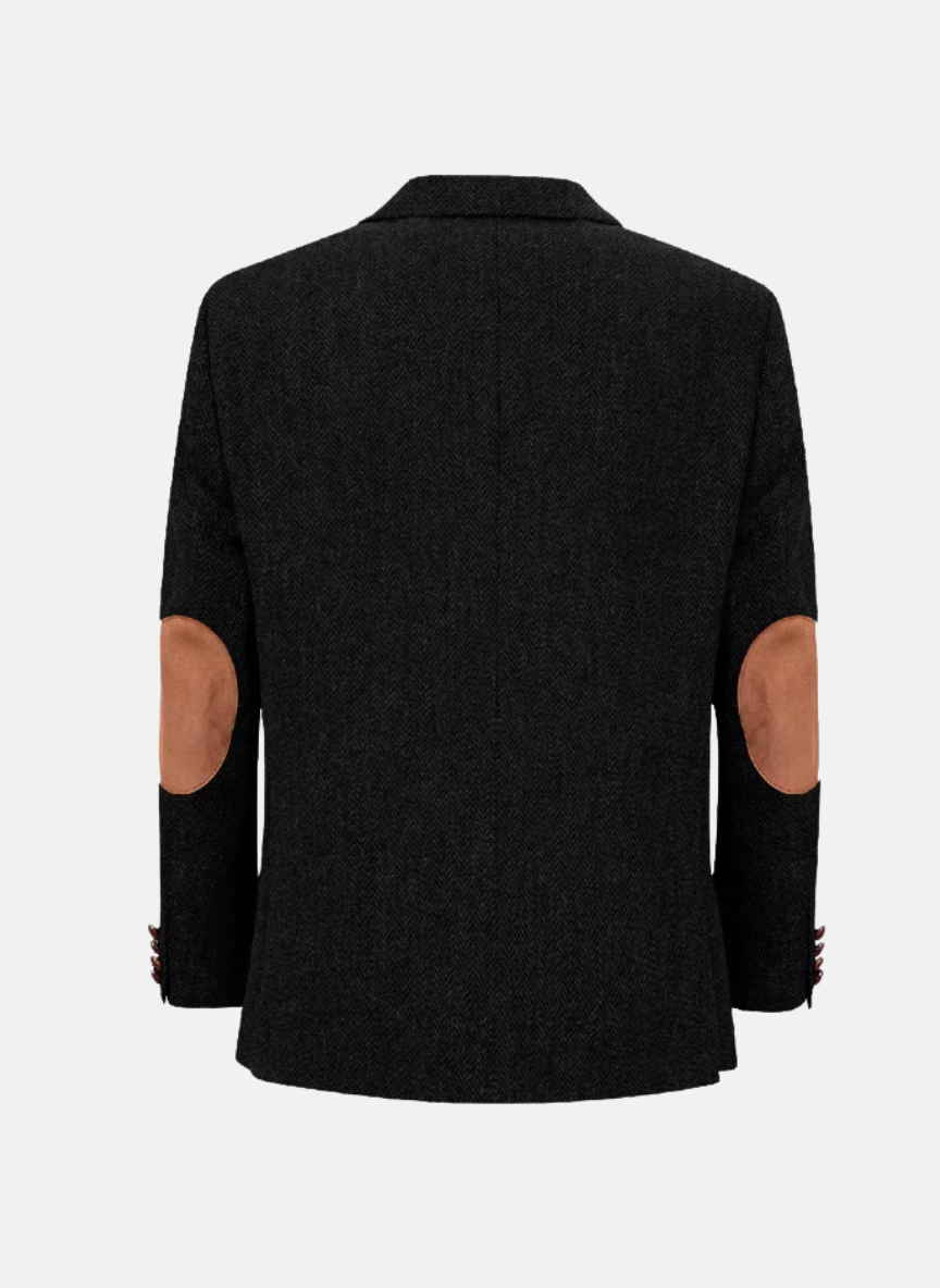 Herringbone-kavaj med armbågslappar