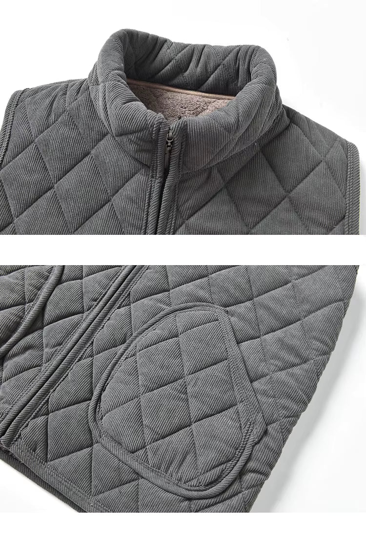 Quiltad väst med fleecefoder