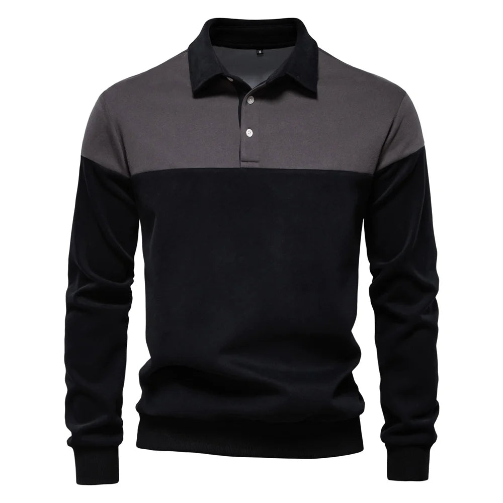 Långärmad polo sweatshirt