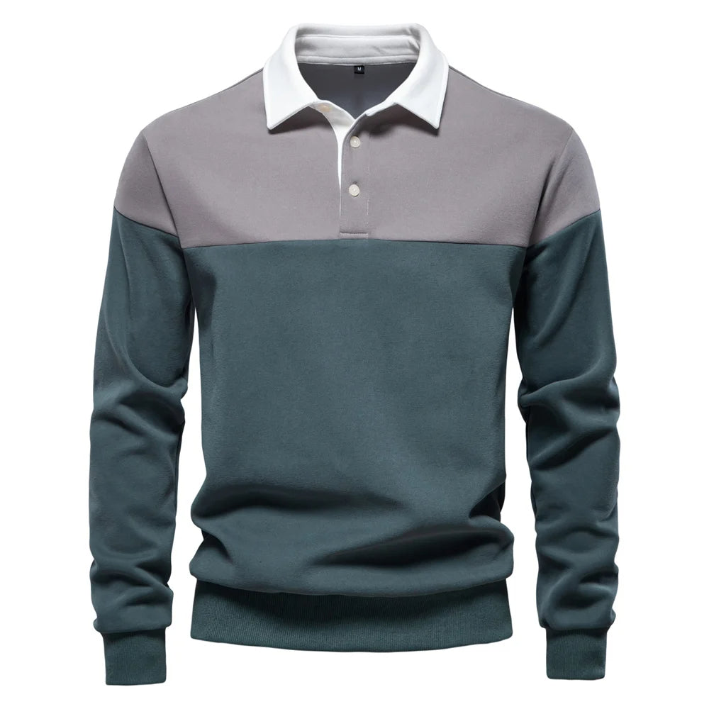 Långärmad polo sweatshirt