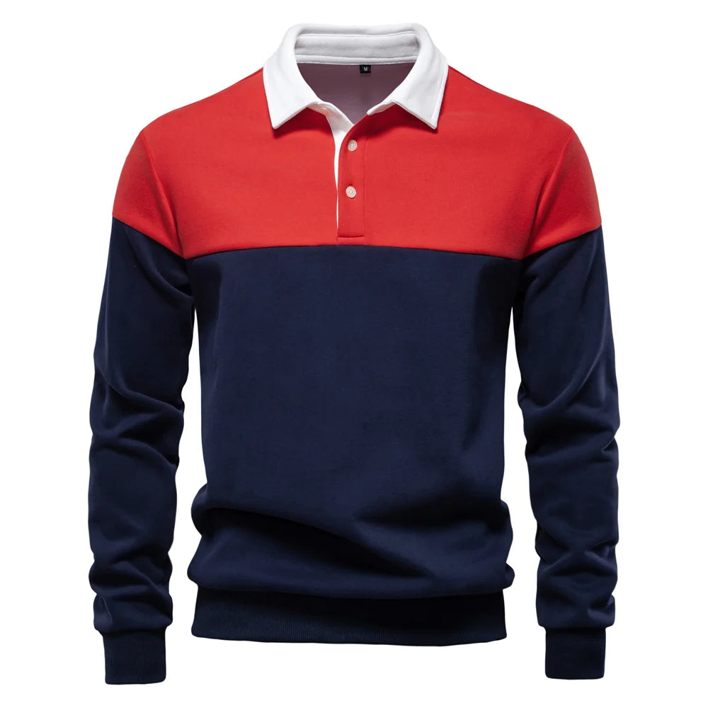Långärmad polo sweatshirt