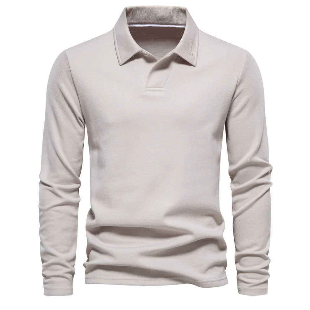 Långärmad polo shirt med krage